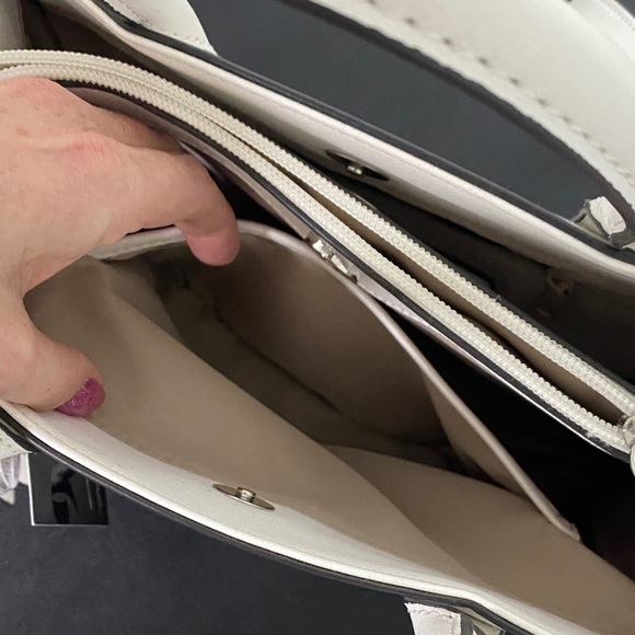 NWT Nine West Optic White Satchel Bag Purse Handbag - Picture 7 of 11